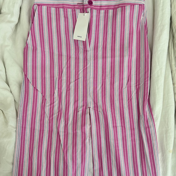 MANGO Capri Mixed Stripe Ramie & Cotton Skirt - Picture 4 of 7